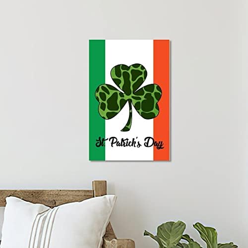 Decoração de parede do quarto Irlanda Flag shamrock sinal personalizado presente 8x12in Feliz dia de St. Patrick Placas de madeira rústica decoração de casa de casa de casa pendurada na sala de estar decoração da sala de estar
