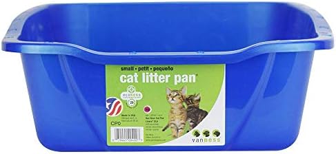 Van Ness Pets Caixa de areia de gato aberta extra pequena, tamanho de gatinho/coelho, azul, CP0