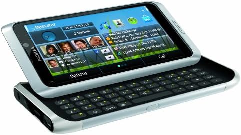 Telefone GSM desbloqueado nokia e7-00 com tela sensível ao toque, teclado QWERTY, configuração de e-mail fácil,