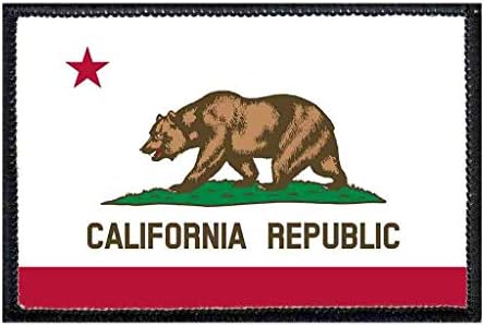 Patch moral da bandeira do estado da Califórnia | Aparecimento de gancho e loop para chapéus, jeans, colete, casaco