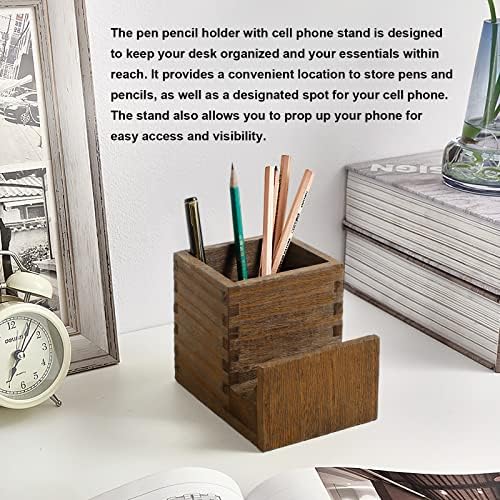 Portador de caneta de madeira de madeira sólida Wood Desk de caneta Lápis Stand Punto de lápis de madeira para