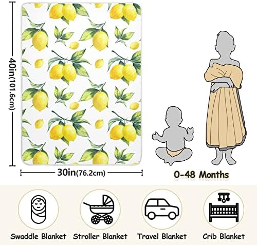 Cobertor de limão folhas de limão folhas de algodão para bebês, recebendo cobertor, cobertor leve e macio