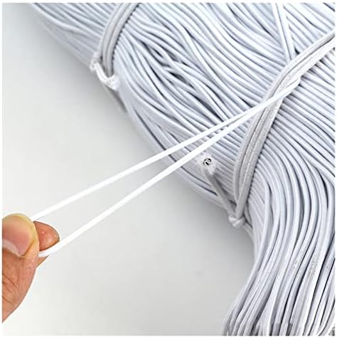Ziytex fácil de transportar 10m de 2 mm/3mm branco preto fino redondo cinto elástico costurar corda elástica