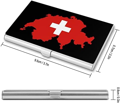 Suíça bandeira suíça mapa country titular de cartões de visita Slim Cartão de cartão de visita Caso de cartão de crédito com padrão de impressão para homens e mulheres