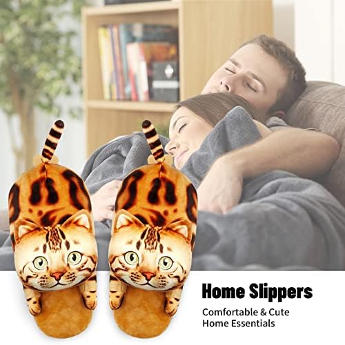 Infacial fofo gato de gato pebecilhado casa macio e confortável para mulheres, chinelos de travesseiro