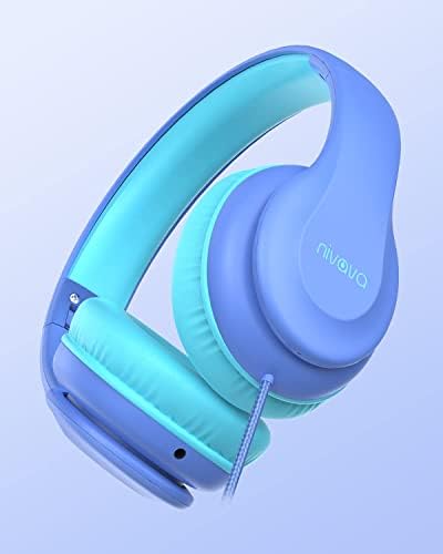 Fones de ouvido Nivava Kids com microfone para os fones de ouvido com fio da escola K15 para crianças