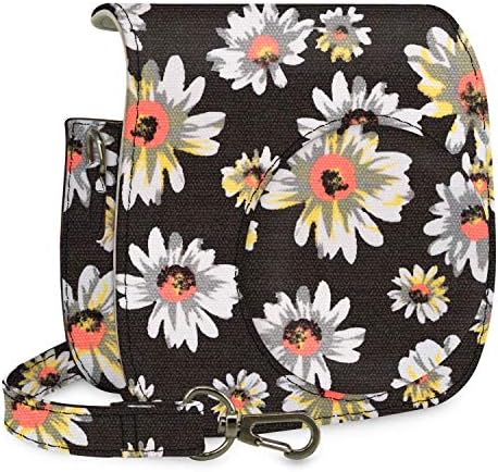 Wolven Protective Case Bag Purse Compatível com Mini 11 Mini 9 Mini 8 Mini 8+ Câmera, Flor Floral preto