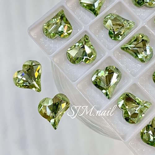 10pcs Rhinestones e decorações Arte da unha Olive Ponto inferior Diamante Hiper Flash Multi -Facetado
