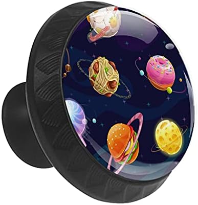 12 Peças Universo Space Planet Fastfood Knobs de vidro para gavetas de cômoda, 1,37 x 1,10 em armários de cozinha redondos para berçário em casa quarto quarto quarto