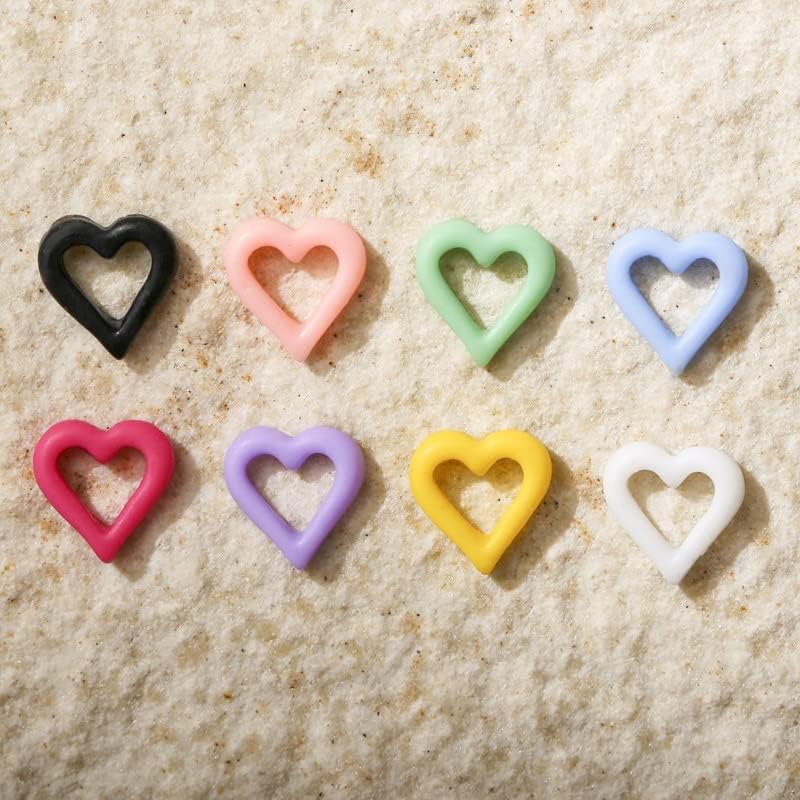 20pcs unha art art stickers encantos de armação de coração hollow design unhas strasss de 8 mm acessórios de unhas de coração manicure pedras - pedras - pedras gemas -