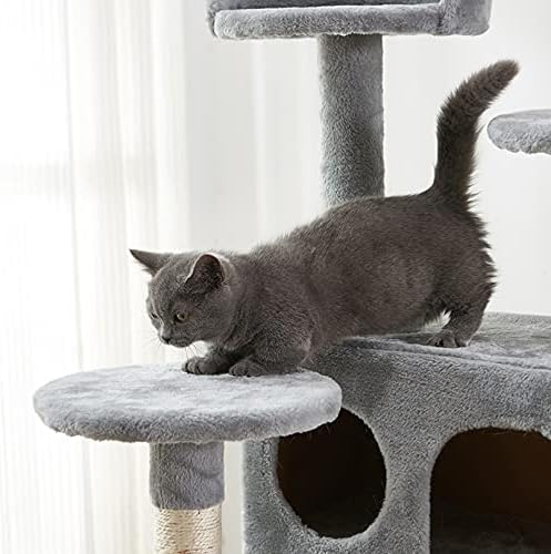 Árvore de gato, 52,76 polegadas de gato torre com sisal scratching tábio, árvore de cama de gato com