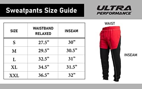 Ultra Performance 3 Pack Pack Fleece Active Tech Joggers para homens, calças masculinas com bolsos com zíper