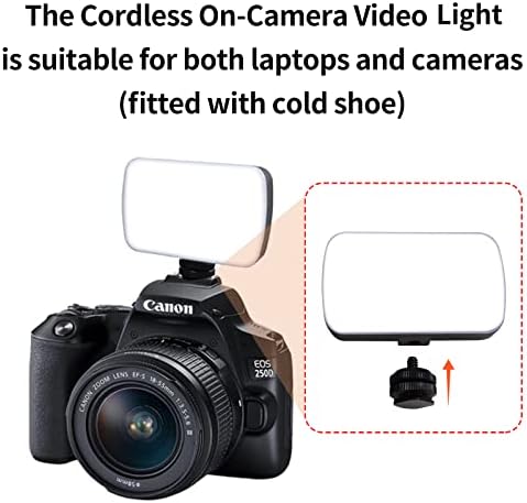 Kit de iluminação de videoconferência recarregável w 1 tênis frio, iluminação da webcam w 3 modos de luz e escurecedores