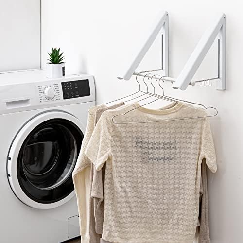 Ainpota 2 Roupas de pacote secagem rack Triângulo de parede Montado com lavanderia de roupas de