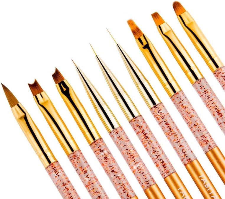 Wyfdp Extension Pen Liner Liner Unh Nail Art Princes de desenho gradiente escultura de acrílico Manicure Tools Gold