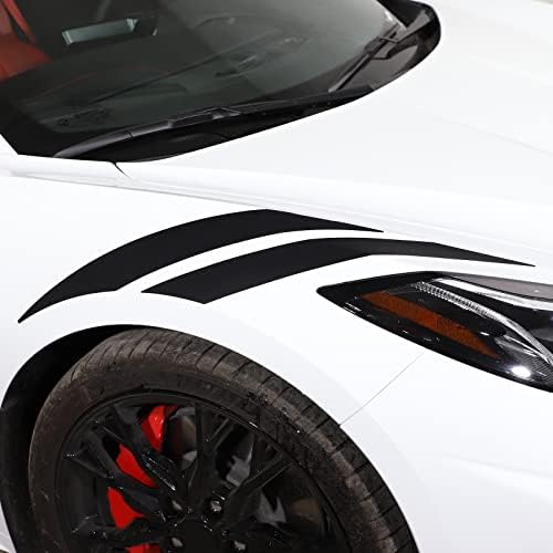 Decalques de farol frontal compatíveis com Chevrolet Corvette C8 2020-2023, adesivo de listras de pára-choques