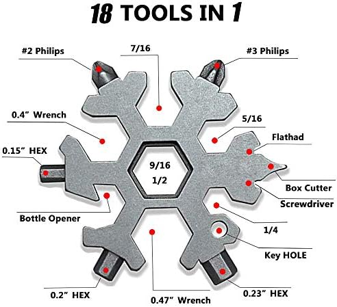 19 em 1 ferramenta incrível-Easy N Genius-FEX 19 em 1 Aço inoxidável Flakes de neve multi-tool-19-em