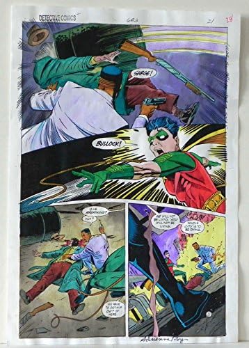 Detetive Comics 682 Page 21 Batman Color Comic Production Art assinado Roy com CoA