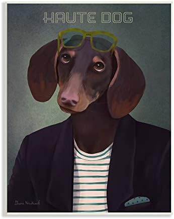 Stuell Industries Haute Dog peculiar vestindo roupas com óculos de sol blazer, design de Diane Neukirch