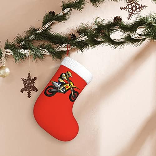 Silhueta de Warfwarf Cutedwarf de Motocross Christmas Stocking Natal Ornamentos de férias Lareira Solping