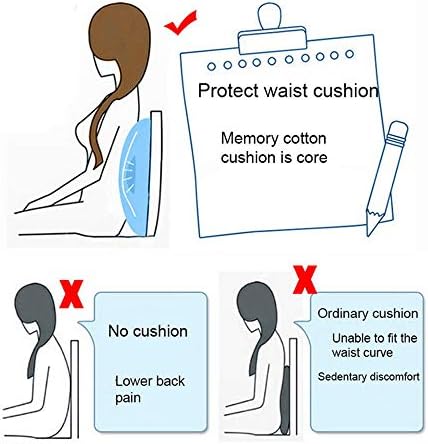 Syksol Guangming - Memória macia Suporte lombar de massager na cintura Almofada de almofada para cadeiras no escritório