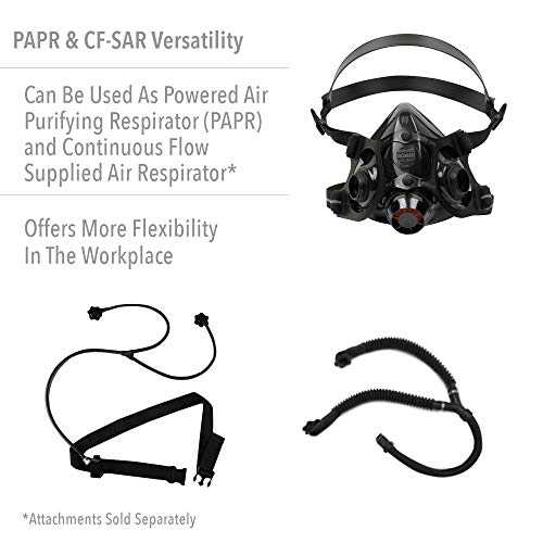 Norte por Honeywell 7700 Series, aprovada pelo NIOSH, respirador de silicone de meia máscara, médio, preto