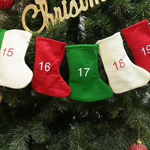 Janela de vidro da mancha praia 24pcs meias decorações de Natal Diy Christmas Countdow