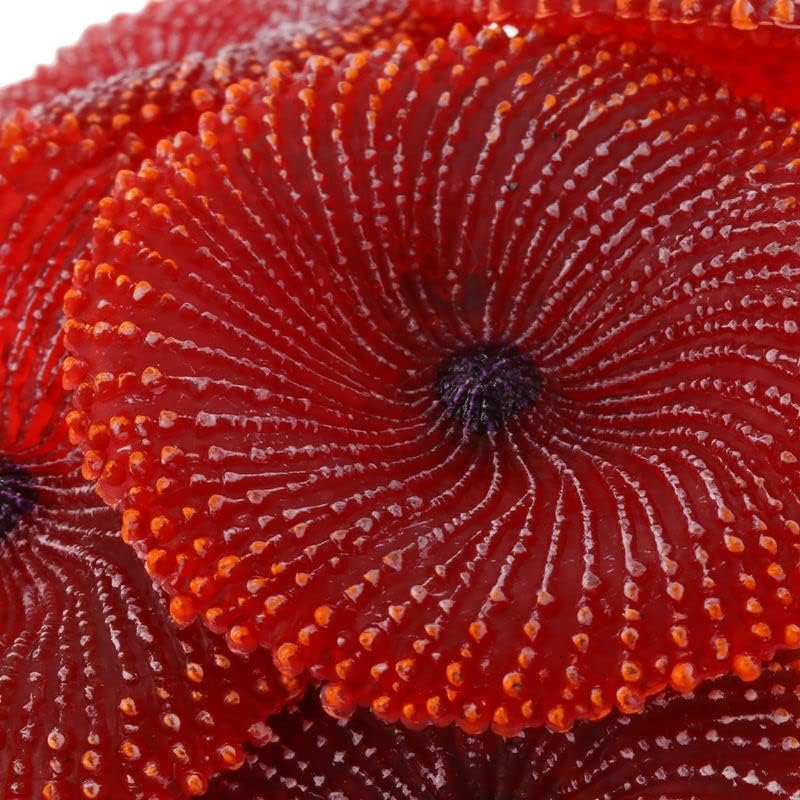 TJLSS Artificial Aquarium Fish Tank Decoração de coral Planta marítima Ornamento de silicone vermelho