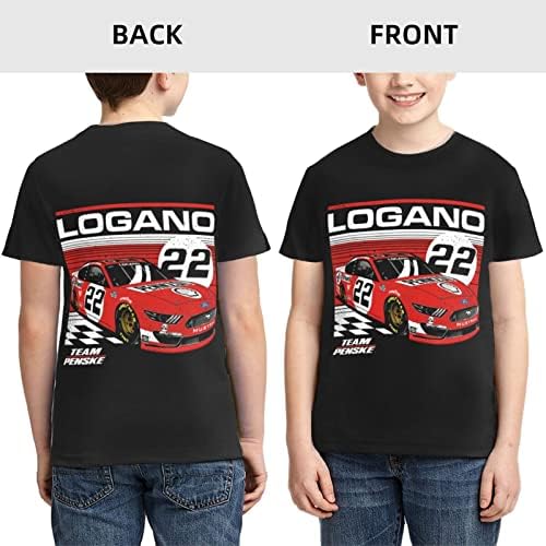 Asfrsh Joey Logano 22 camisa para adolescente e menino impressão de manga curta Tee Athletic Classic Shirt