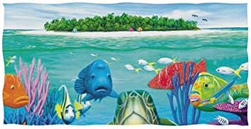 ALAZA Microfiber Gym Tootes Sea Animais Sea Cartoon, Sports Sports Sport Sort Sweat Facial Tanwle 15 x 30 polegadas