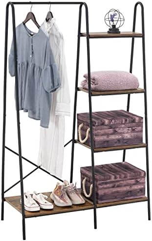 Rack de roupas de YouDenova com prateleiras, rack de roupas para pendurar roupas, rack de armário pesado
