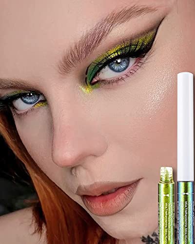 Chameleon glitter delineador líquido-1pcs verde caneta de maquiagem de maquiagem colorida de