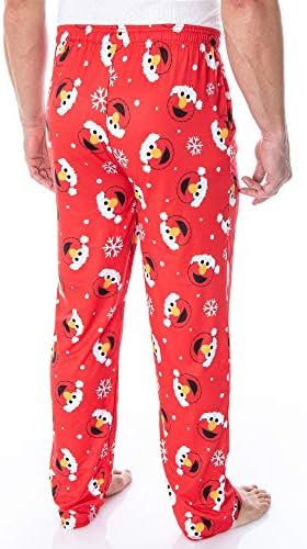 Sesame Street Men Santa Elmo Christmas Holiday Pijama calças