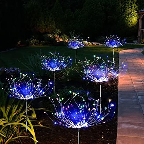 Luzes de fogos de artifício do jardim solar, luzes decorativas ao ar livre, 3 pacote 120 LED LED WATER IMPERMOTY
