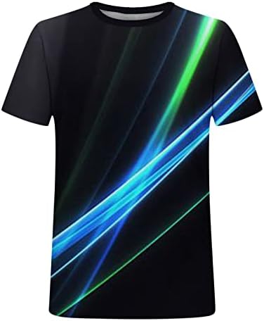 Camisetas de Ilusão de Optical de Men, Moda de Summer Moda de Manga curta Padrão Round Camisetas Sports
