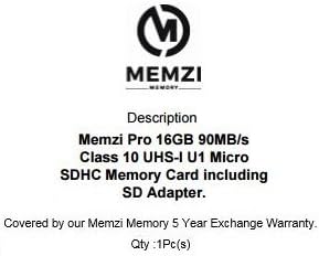 MEMZI PRO 16GB CLASS 10 90MB/S MICRO SDHC CARTÃO de memória com adaptador SD para Sony Xperia 1/10/10 Plus,
