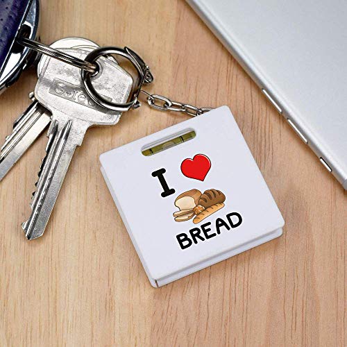 'Eu amo pão' fita de chaveiro/ferramenta de nível de espírito
