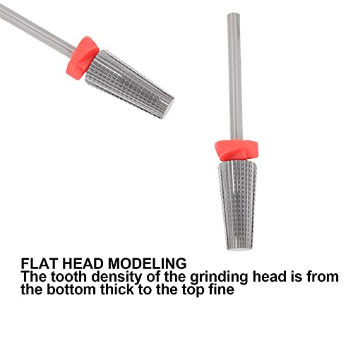 Bits de perfuração de unhas de aço de cabeça plana, ferramenta de manicure de cabeça de moagem