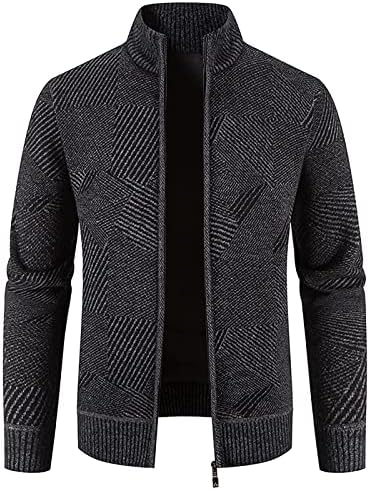 Jaqueta de inverno Xiaxogool masculina, masculino casual stand stand zipper suéter cardigan slim fit tops coat