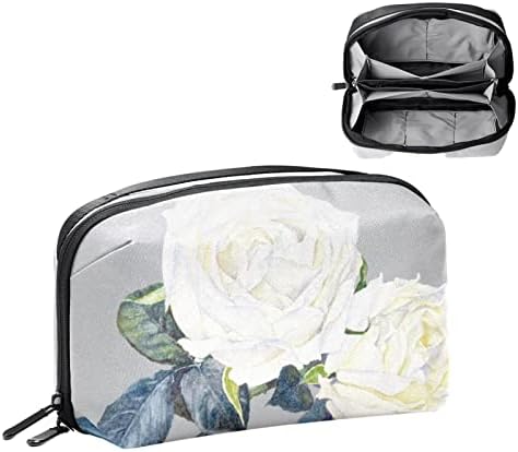 Bolsa de maquiagem Zipper Pouch Travel Organizador cosmético para mulheres e meninas ， Flores e plantas