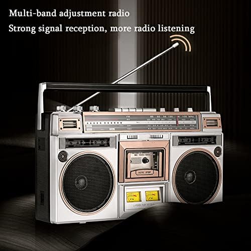 Rádio e gravador Bluetooth, cassete retro, com rádio AM/FM/SW1/SW2, função de transcrição de