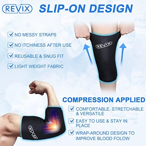 Revix Reutilable Gel Cold Pack para alívio da dor no joelho e embrulho de pacote de gelo do tornozelo para