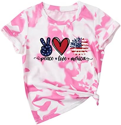 EUA Patriótica Americana Bandeira para Homens Mulheres Crianças Meninas Meninas US T-shirt Knot Late