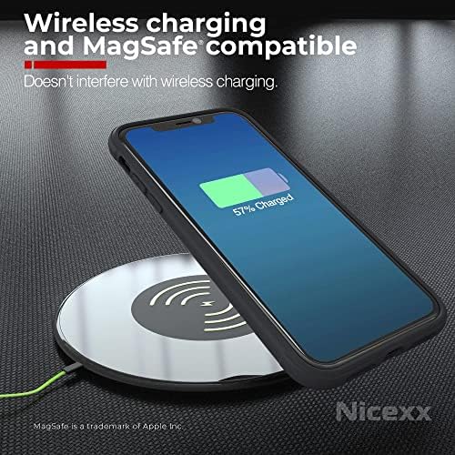 O NICEXX projetado para iPhone 11 com padrão de fibra de carbono, 12 pés. Drop testado, compatível com carregamento