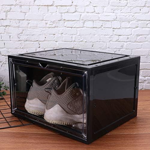 Hemoton Clear Container Shoe Caixa de exibição dianteira aberta tipo magnético