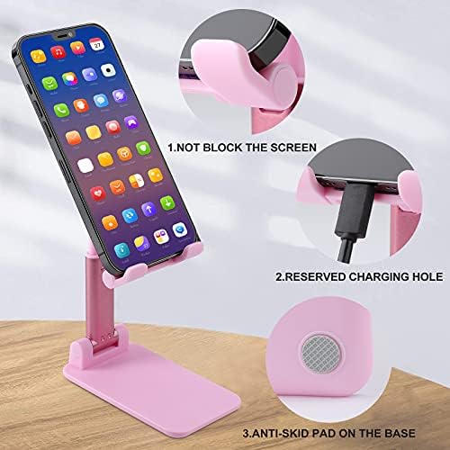 Purple Griny Digital Camo Impressão do telefone celular Stand compatível com iPhone Switch Tablets dobráveis