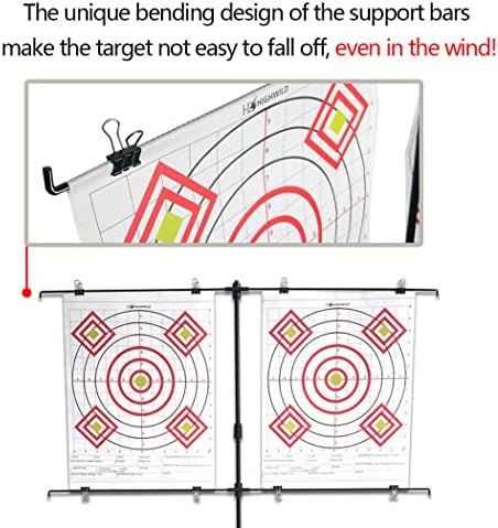 HighWild Ajuste de alvo de papel ajustável, quadro com 8 clipes | Clear Bullseye Alvos folha para prática