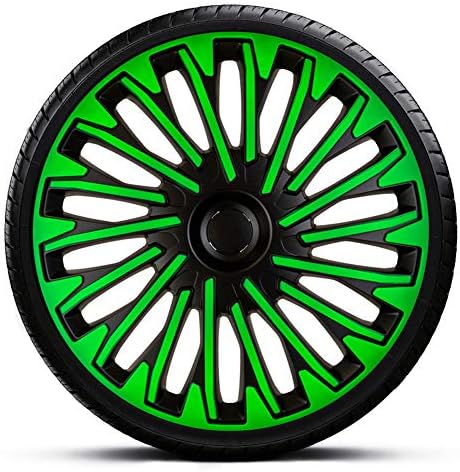 Tampas de roda definidas no estilo automático Soho preto/verde de 15 polegadas