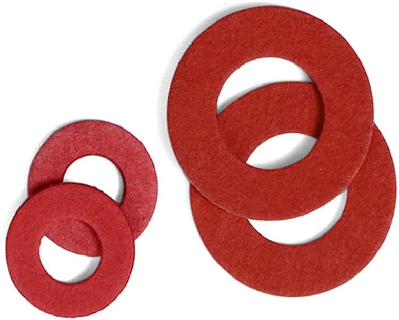 20/100pcs de papel de aço vermelho isolante de arruela plana Isulador liso anel de junta lisa Spacer M2