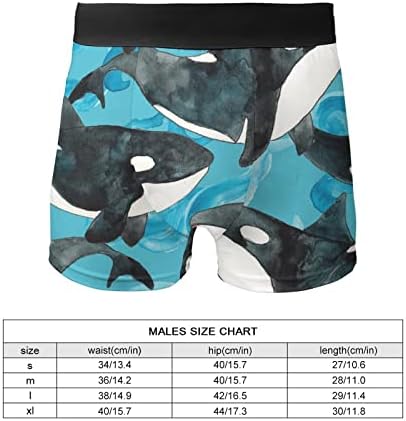Aquarela Orcas Men's Roufe -Roupa Casual Boxer breves cuecas macias